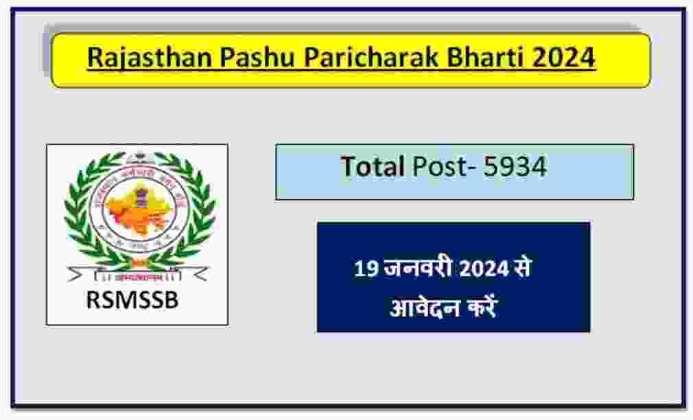 Rajasthan Pashu Paricharak Bharti 2024