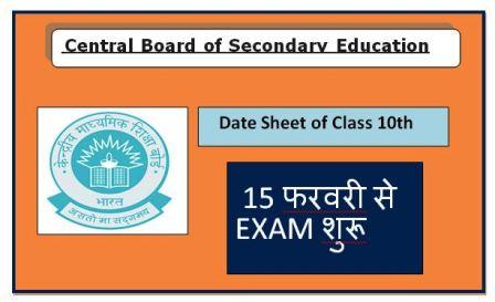 Date Sheet of Class 10th 2024 CBSE Board
